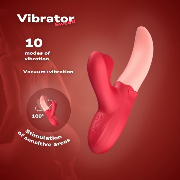 Vibraator Keele ja Stimulaatoriga 